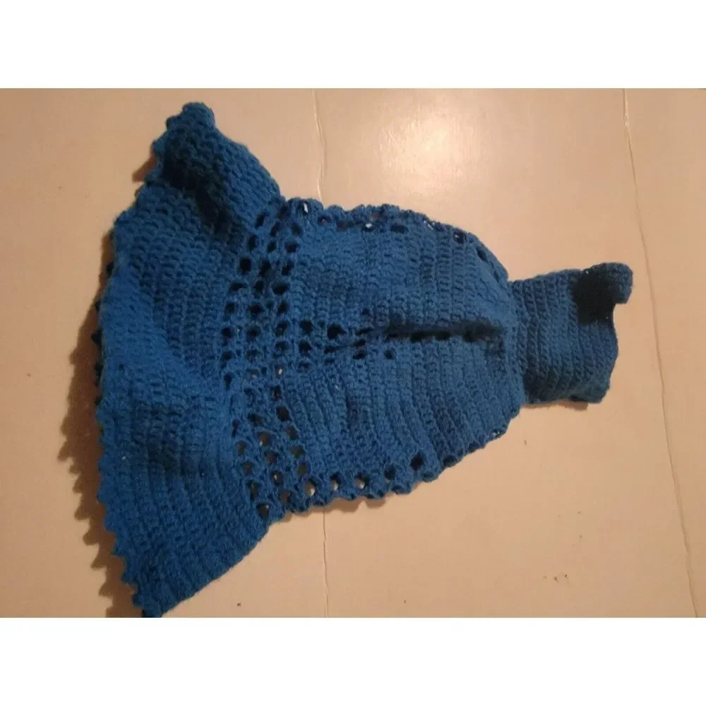 Vintage Barbie Ken Skipper Doll Accessory Clothing Blue Knit Dress VTG